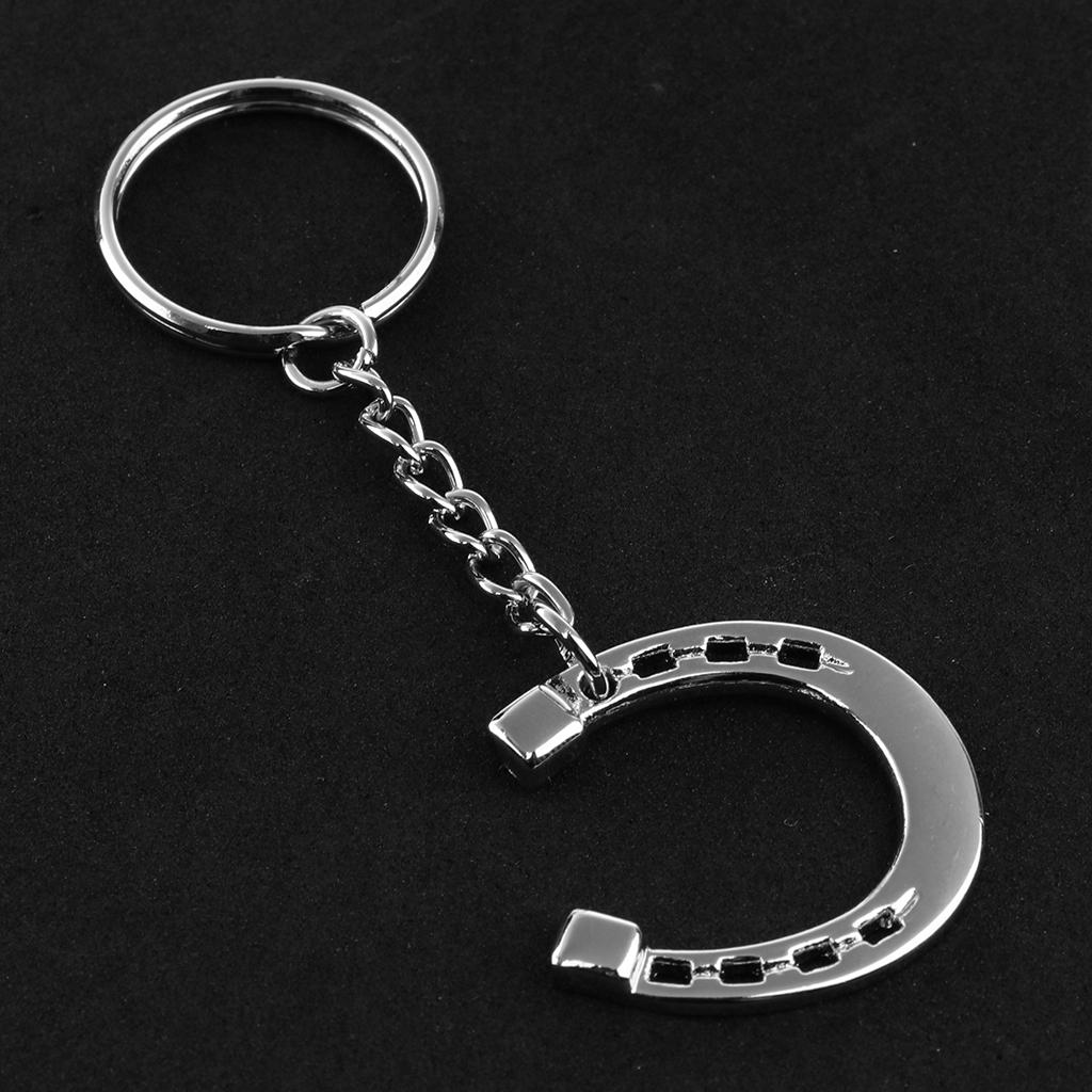 Zinc Alloy Novelty Horseshoe Keychain Key Ring  Keys Holder Silver A