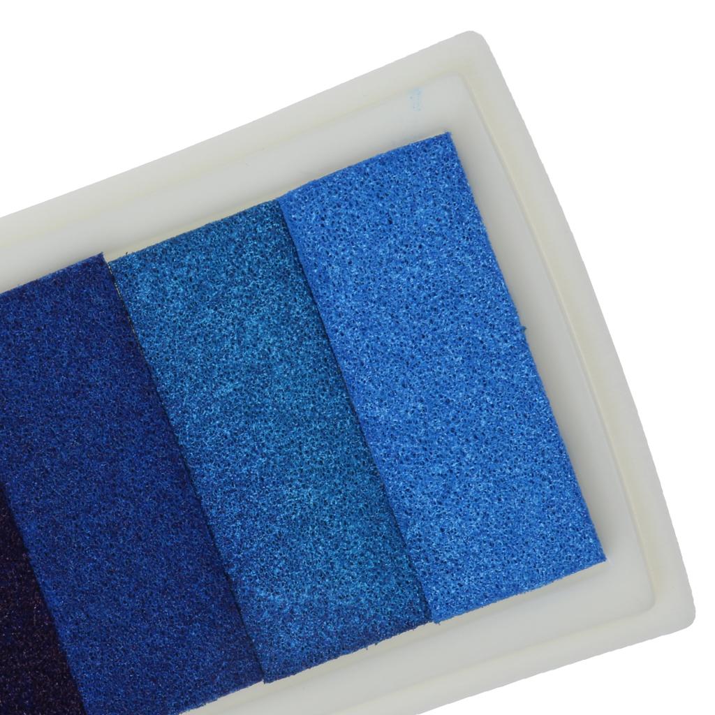 4 Shade Colors Ink Pad Fingerprint Korea DIY Craft Embossing Colorful Blue