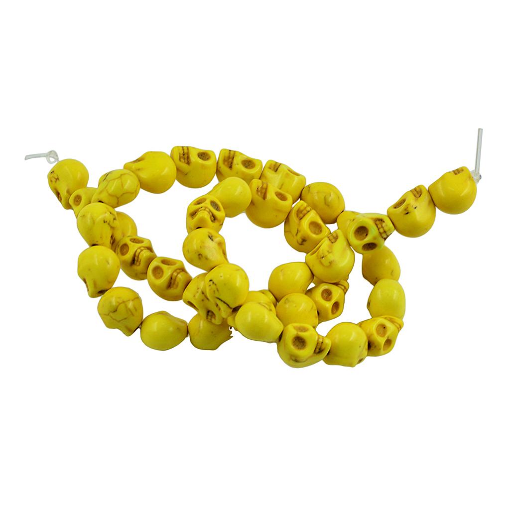 40 Pieces 9x10mm Turquoise Skull Spacer Beads Jewelry Making yellow