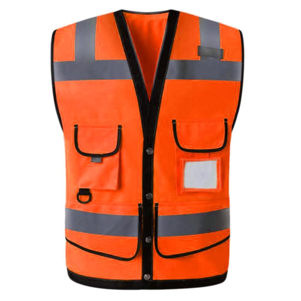 Safety Waistcoat with Reflective Tape Sleeveless Breathable Vest Workwear 