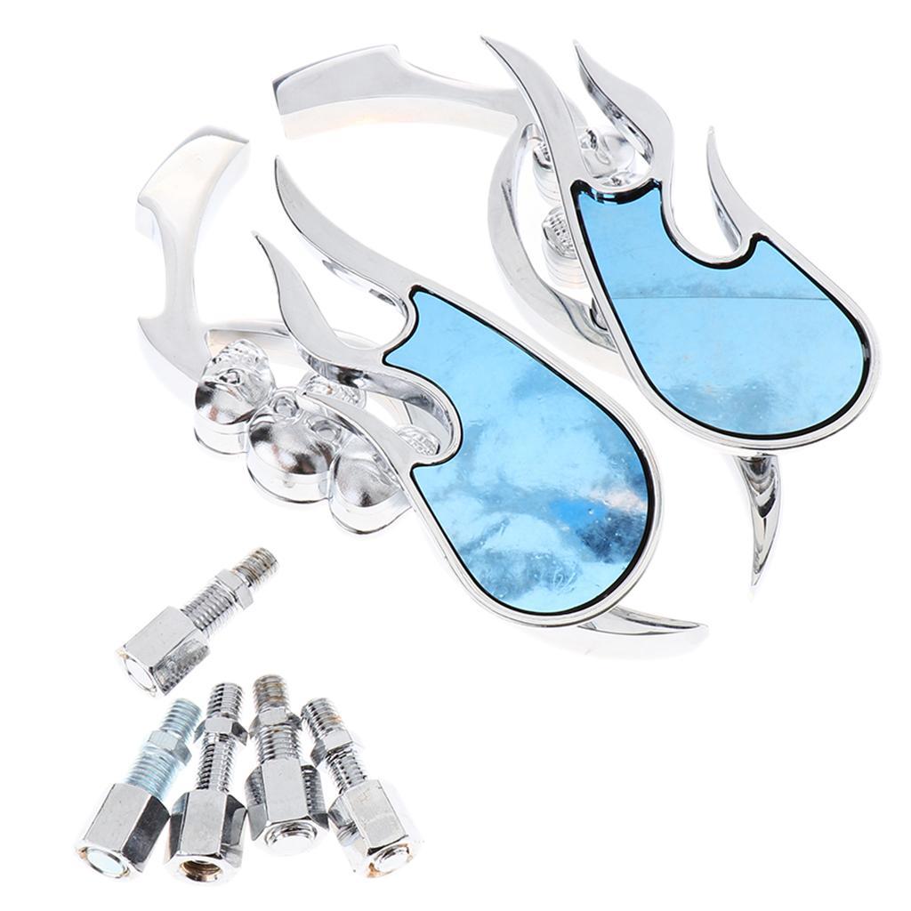 24.5x4.5x6cm Rear View Mirror Skulls Death 3D//flames Custom Motorcross Shadow