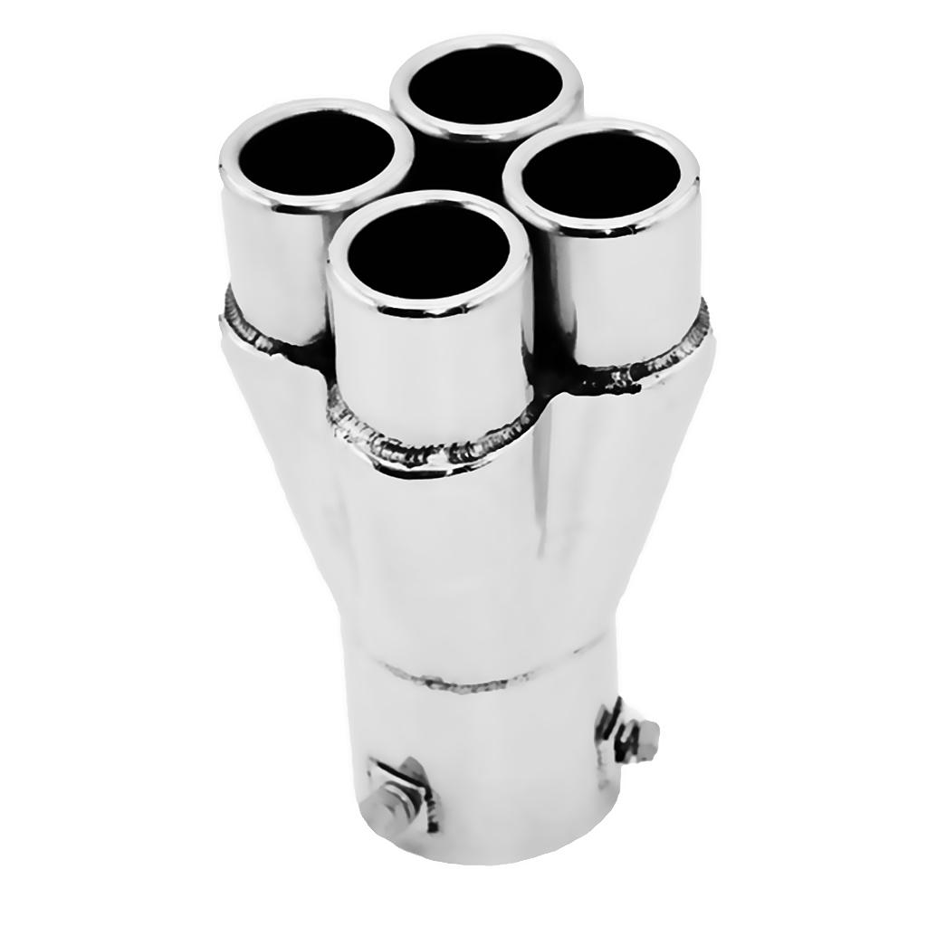 57mm Car Exhaust Pipe Muffler Tail Tip Silencer Stainless Steel 155mm Silver