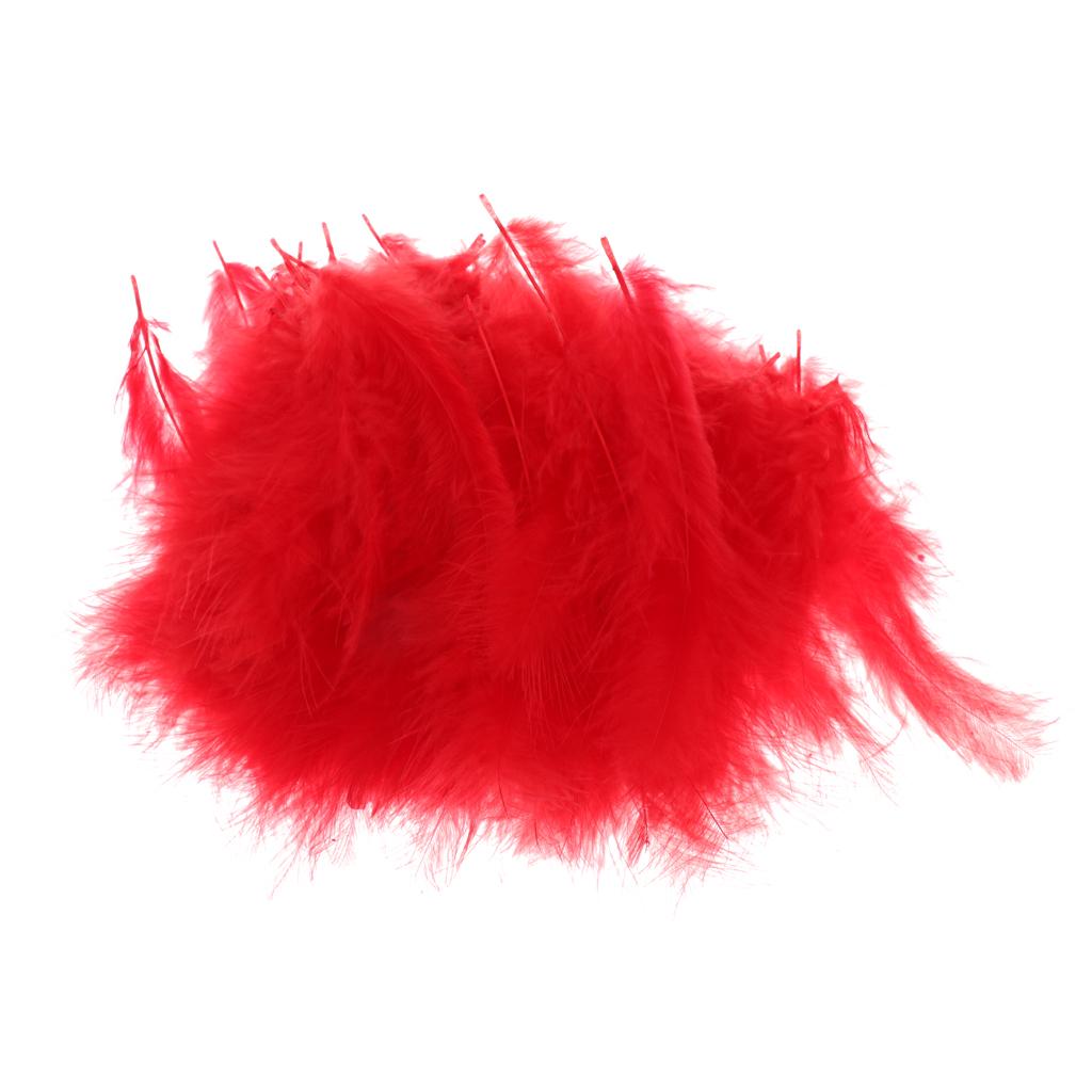 100pcs DIY Craft Feather Bobo Feather Ornaments Balloon accessory Red