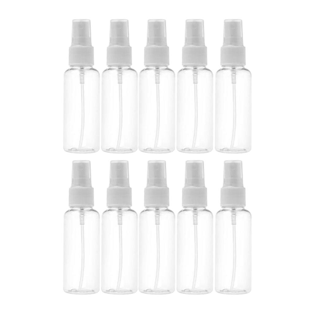 10pcs Plastic Fine Mist Perfume Make up Clear Empty Sprayer Bottle 50ml