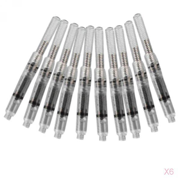 6x 10pcs Fountain Pen Ink Supply Container Cartridges 4mm