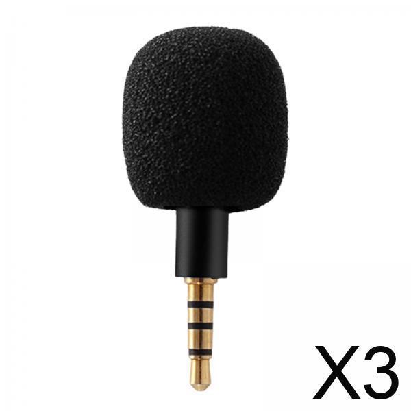 3xMini Condenser Microphone Anti Interference for Cell Phone Black Four Level
