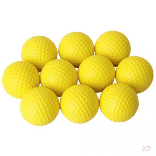 10pcs PU Golf Ball Golf Training Soft Foam Balls Practice Ball - Yellow