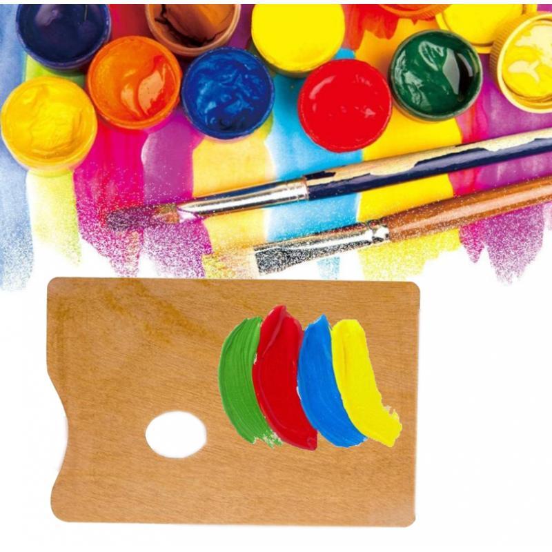 2 Pieces Artist Paint Pallet Painting Tray Wooden Palettes Mixing Palettes