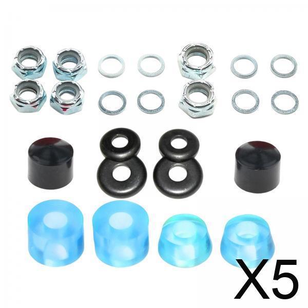 5xSkateboard Truck Bushings Kit Skateboard Cup Shock Absorb transparent blue