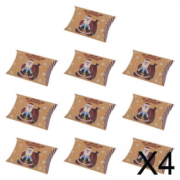 4x10x Christmas Candies Boxes Candy Holder Lightweight Xmas Small Pillow Box