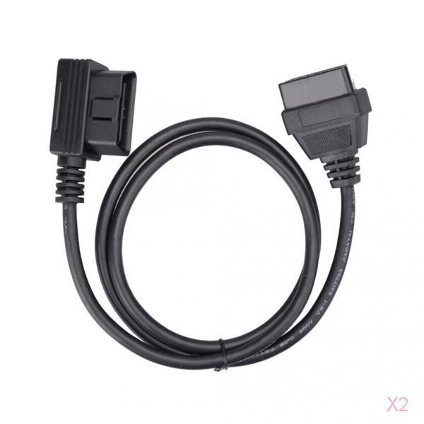 2 pieces OBD2 16 Pin Male to Female Extension Diagnostic Extender Cable