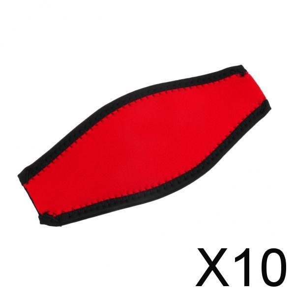 10xScuba Diving Snorkel Mask Neoprene Cover Padded Protection Strap Red