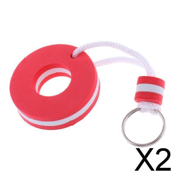 2xYachting Boating Kayak Floating Key Chain Key Ring Keyring - Buoy Shape Red