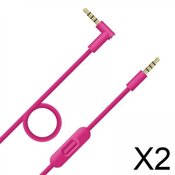 2xReplacement Audio Cable with Mic Volume Control for Solohd Solo3 Pink