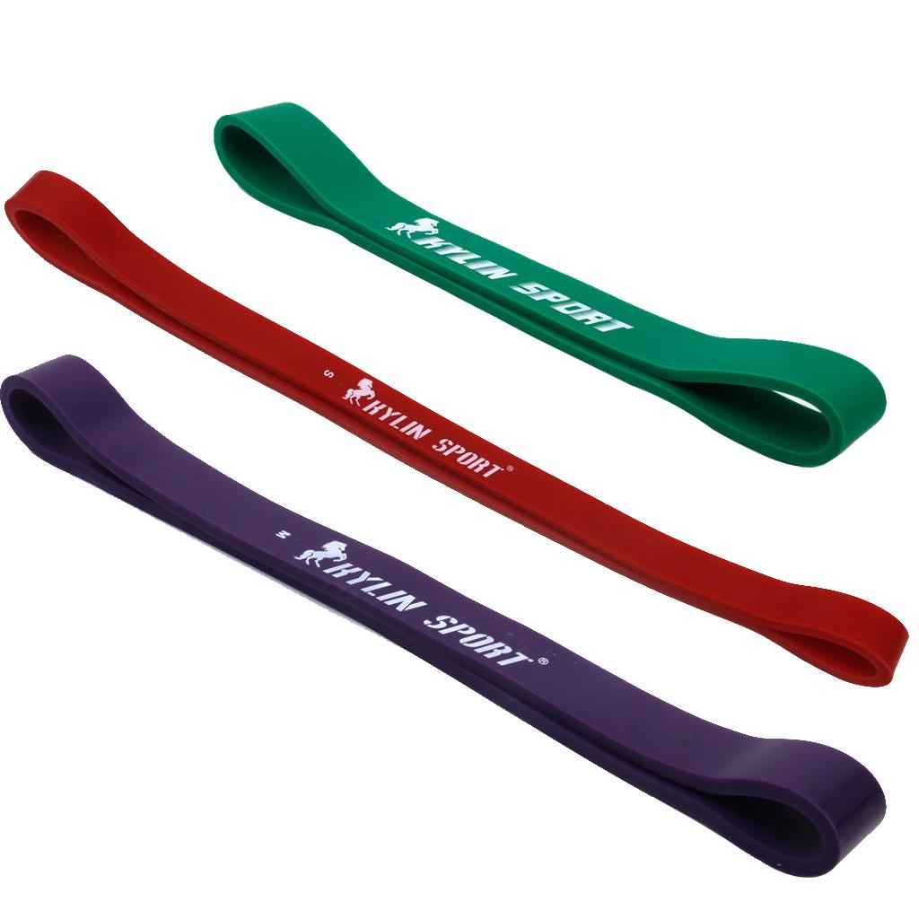 SET OF 3 HEAVY DUTY RESISTANCE BAND LOOP POWER GYM FITNESS EXERCISE ...