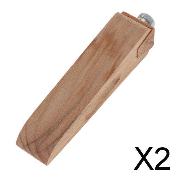 2xWooden Sandpaper Holder Leather Polishing Tool for Belt Saddle