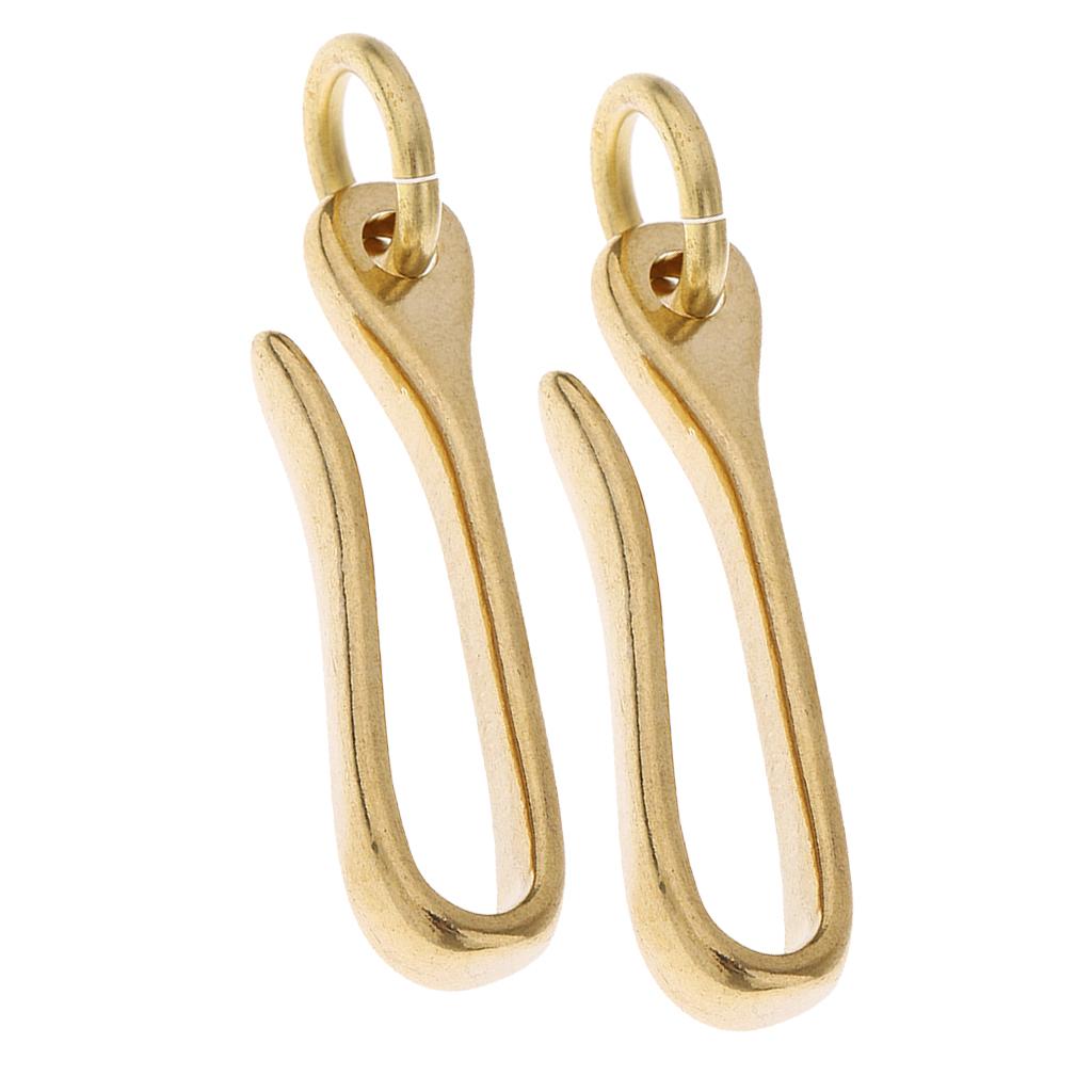 Solid Brass U Hook Loop Keychain Belt Wallet Clips Holder