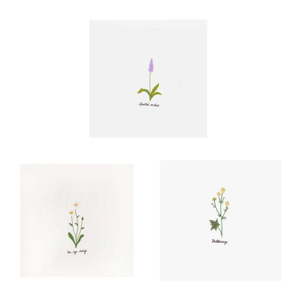 3 Set Flower Pattern DIY Embroidery Needlepoint for Beginners Supplies