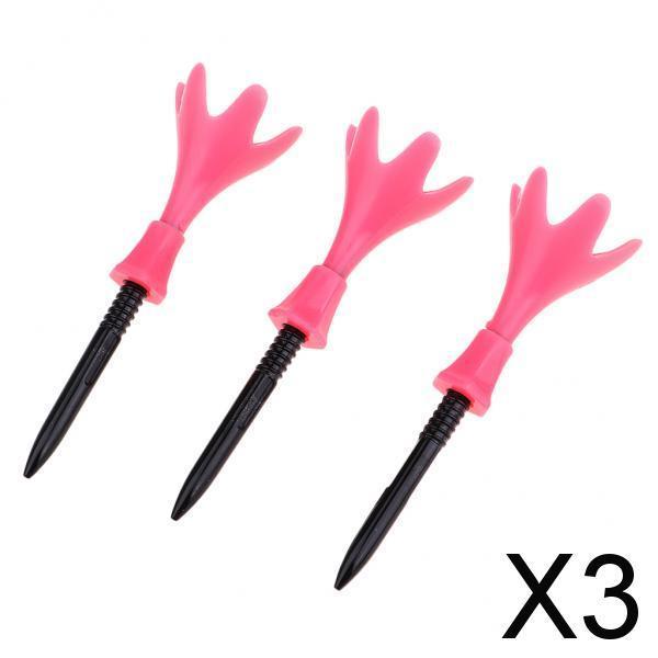 3x3Pcs Adjustable Golf Tees Plastic Rotatable Golf Tees Golf Tee Set Pink