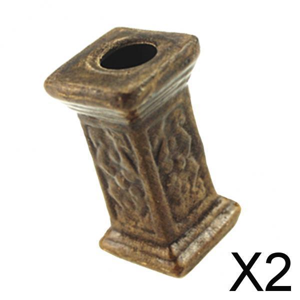 2xDollhouse Miniature Retro Ceramic Pillar Bronze Column Fixture DIY Accessory