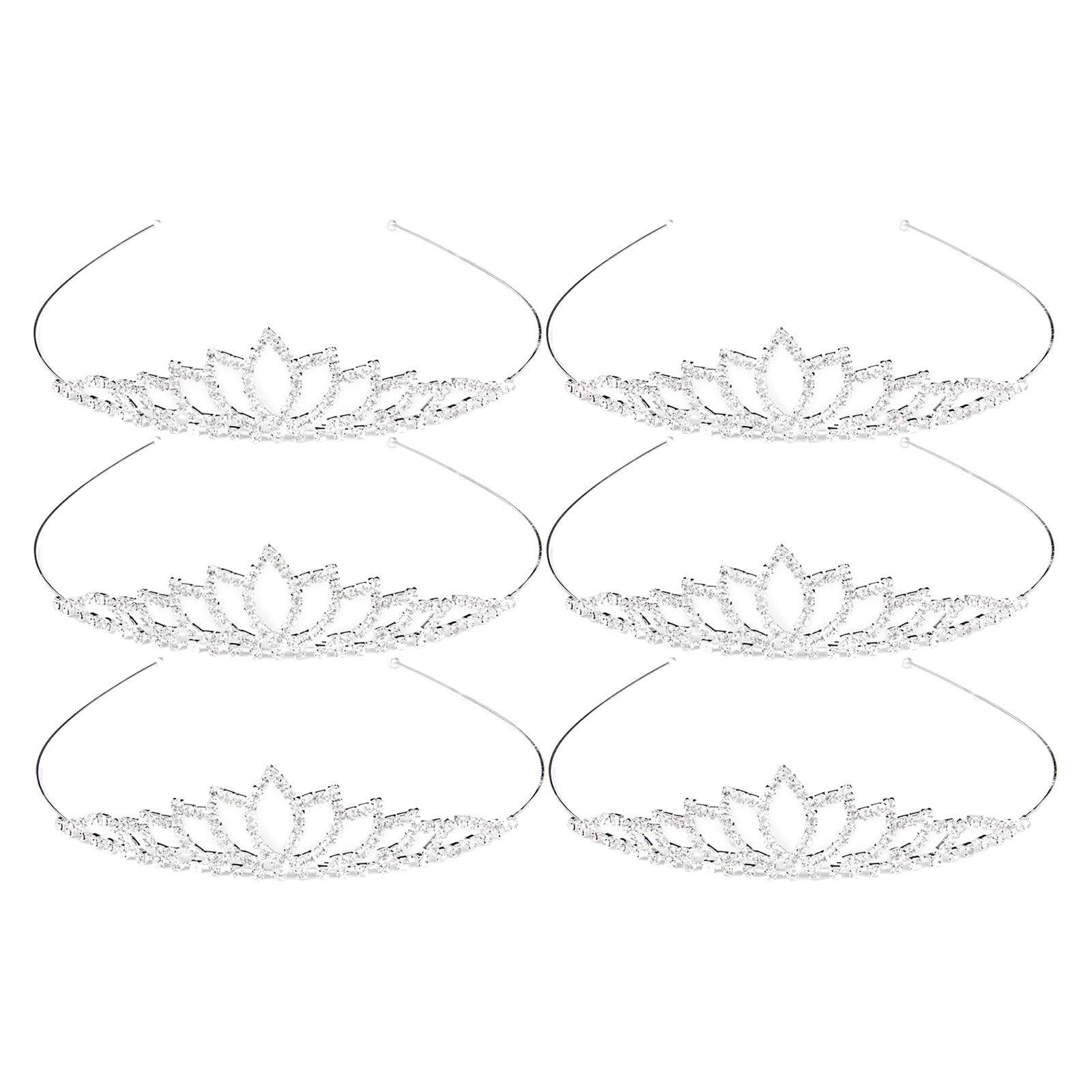 Women Wedding Rhinestone Head Jewelry Crown Princess Headband Gifts 6pcs 