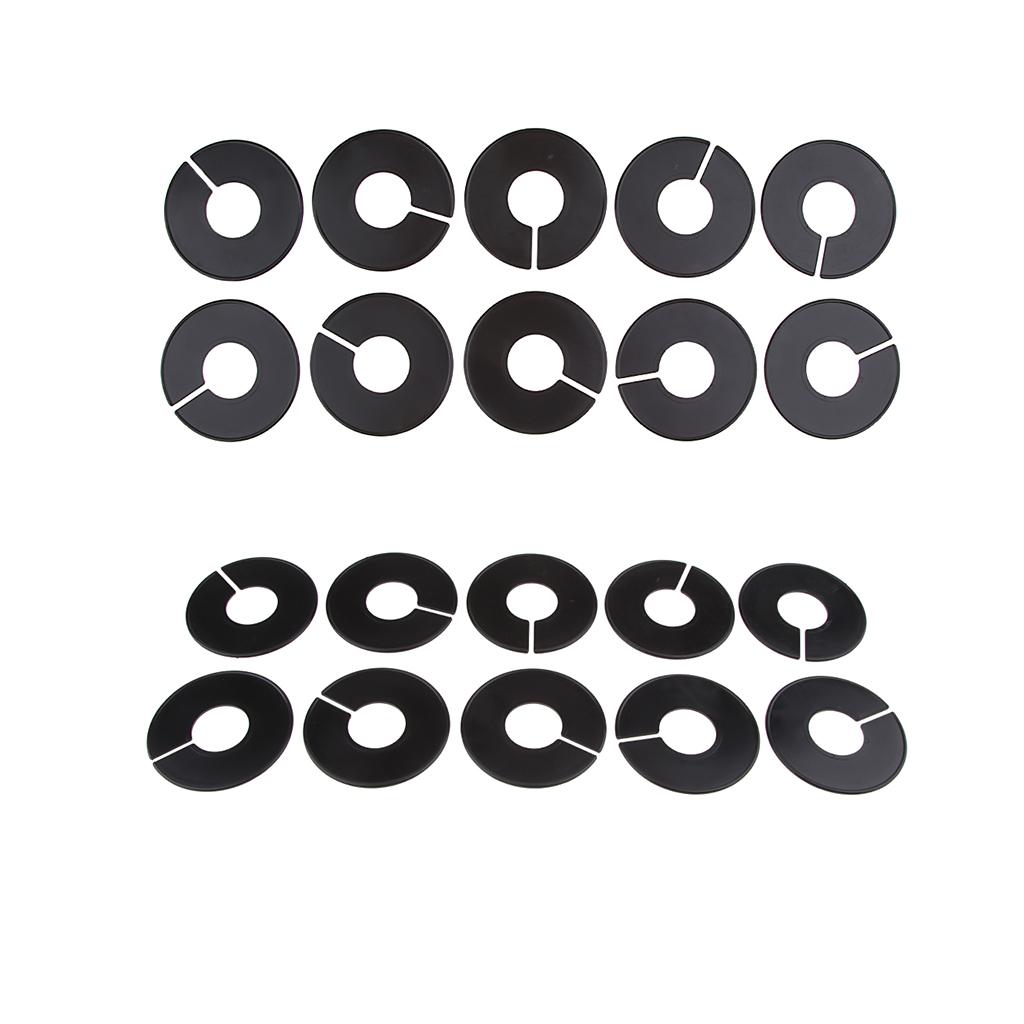 20Pack Clothing Rack Size Dividers Wardrobe Round Hangers Dividers Black