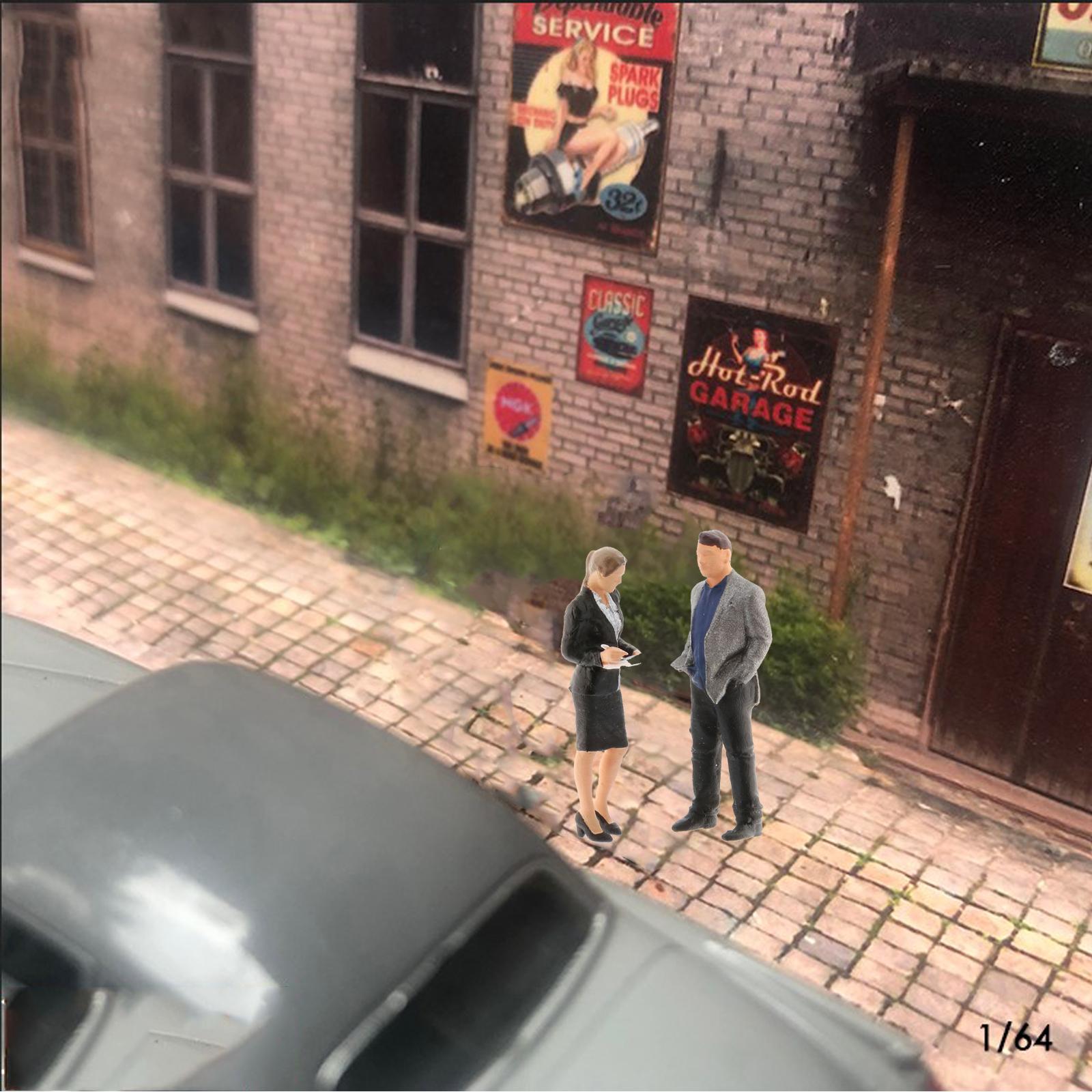 1/64 Figures Diorama Office Scene Model Secretary and Boss Combo