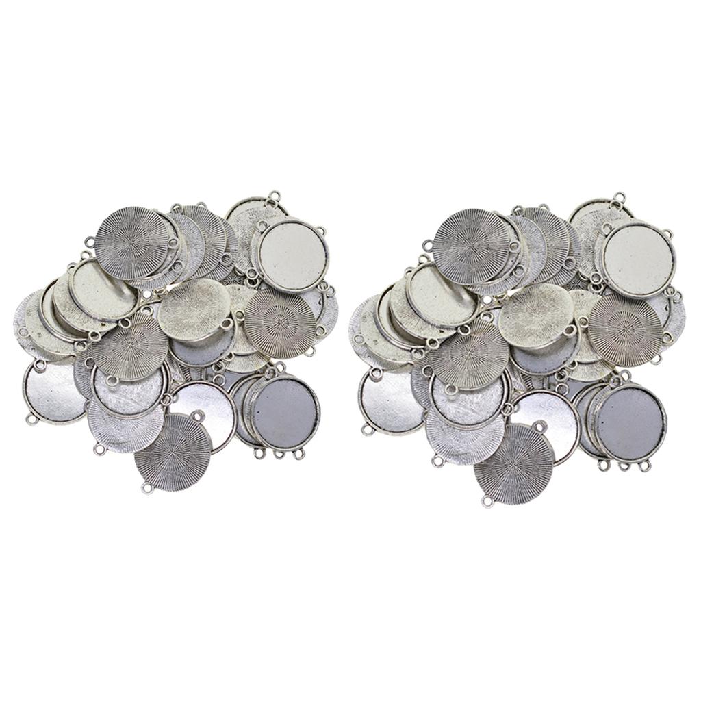 100 Pcs Blank Cameo Bezel Cabochon Base Trays Pendant Jewelry Findings Tool