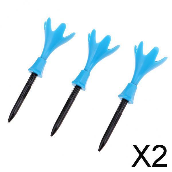 2x3Pcs Adjustable Golf Tees Plastic Rotatable Golf Tees Golf Tee Set Blue
