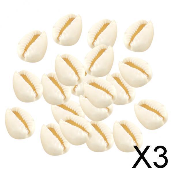 3x20pcs electroplated natural shell conch beads for jewelry making  White