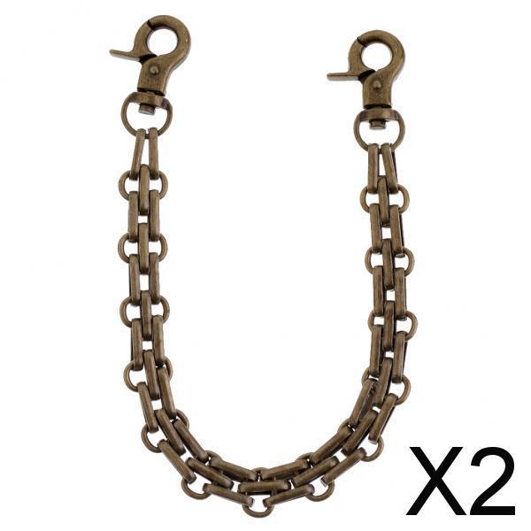 2x25cm Metal Purse Chain Strap Handle Shoulder Bag Replacement Bronze