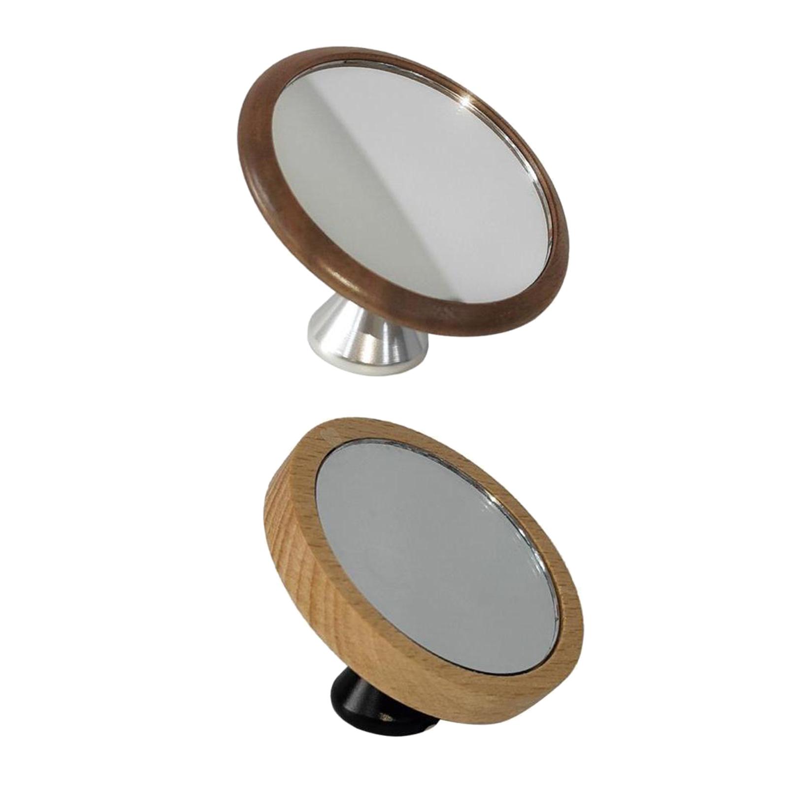 2x Adjustable Espresso Shot Mirror Wooden Base 