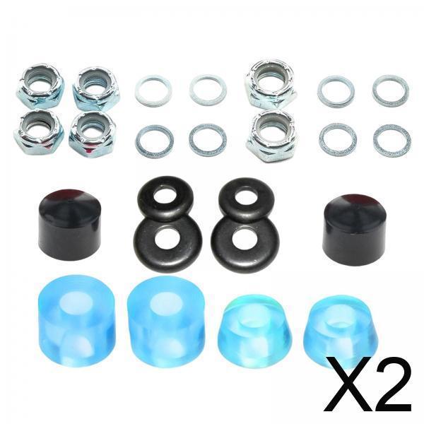 2xSkateboard Truck Bushings Kit Skateboard Cup Shock Absorb transparent blue