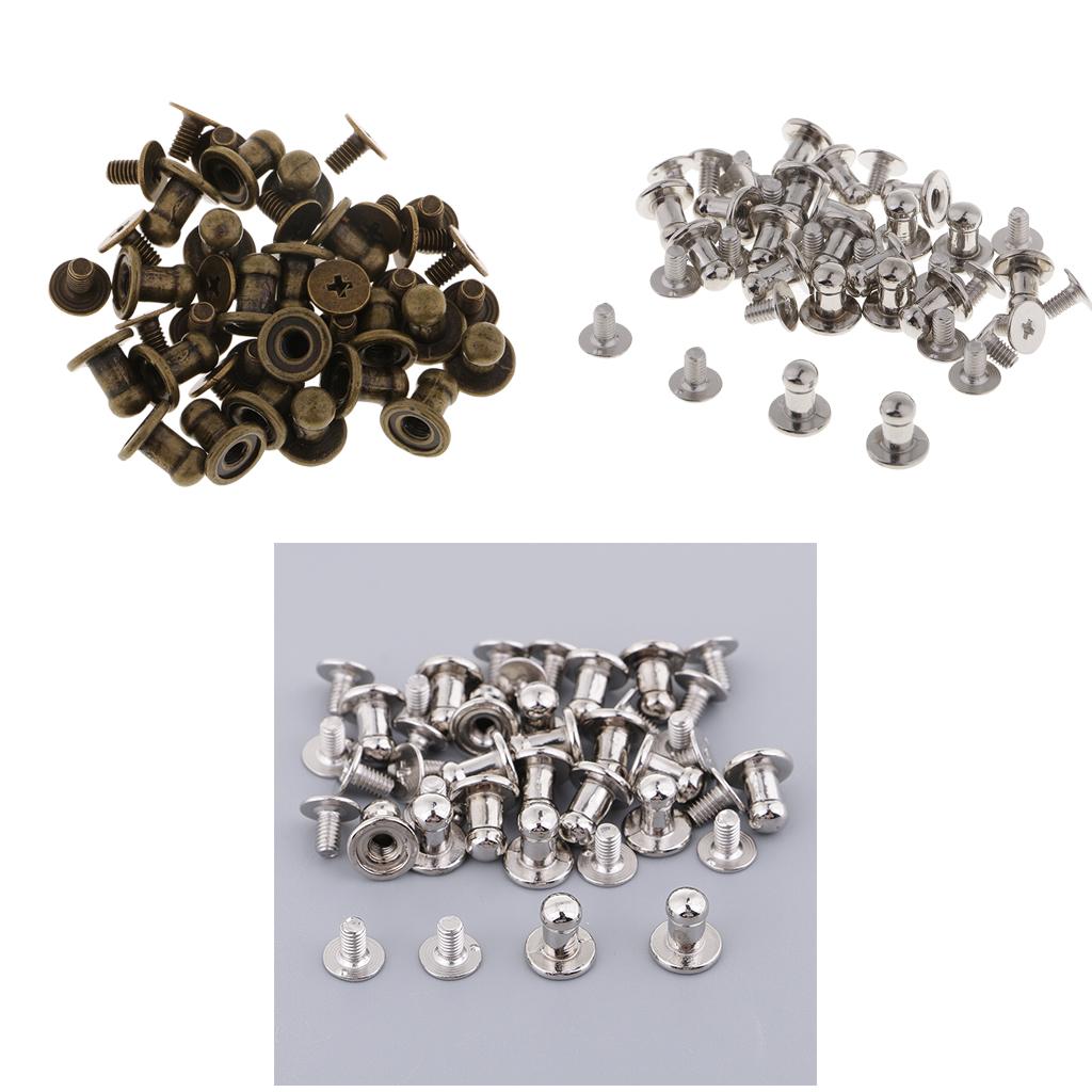 40pcs round head mini Screw Rivets fastener leather craft stud button Mixed