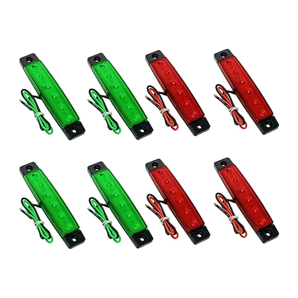 8Pcs Red Green Boat Navigation LED Stern Lights Marine Starboard Light 12V