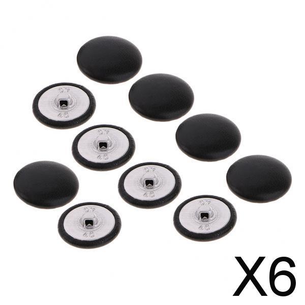 6x10Pcs Artificial Leather Covered Upholstery Buttons Sewing Crafts 25mm Round