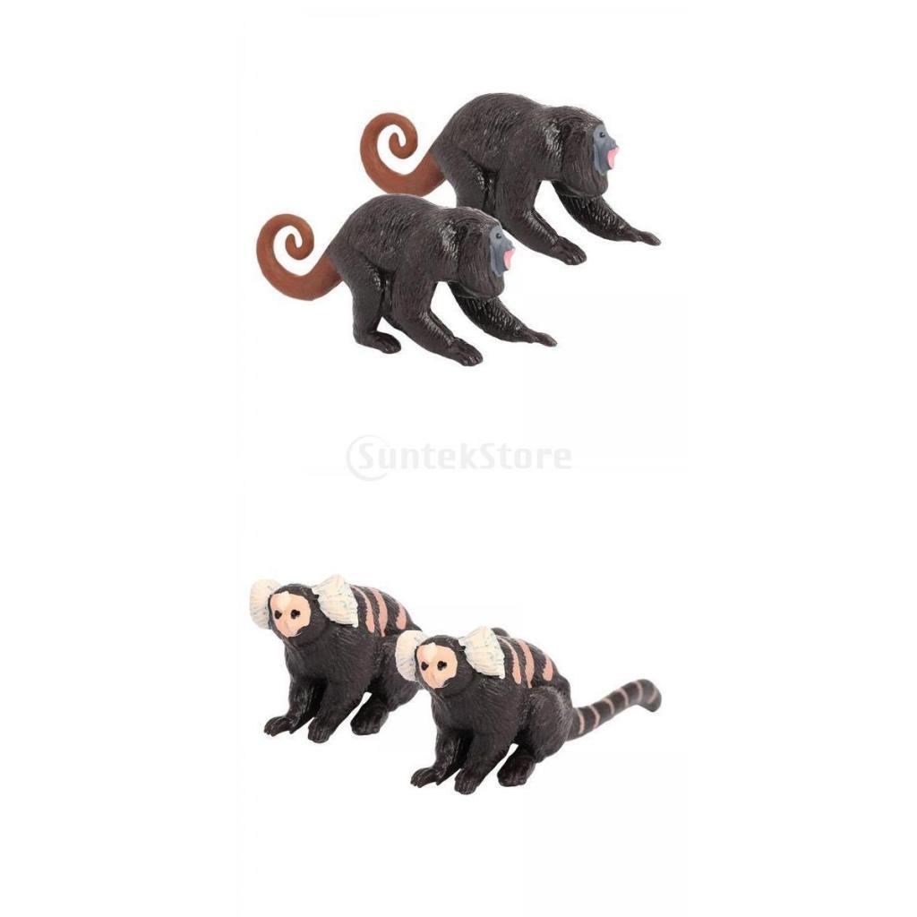 4x Wildlife Animal Monkey Miniature Kids Educational Toy