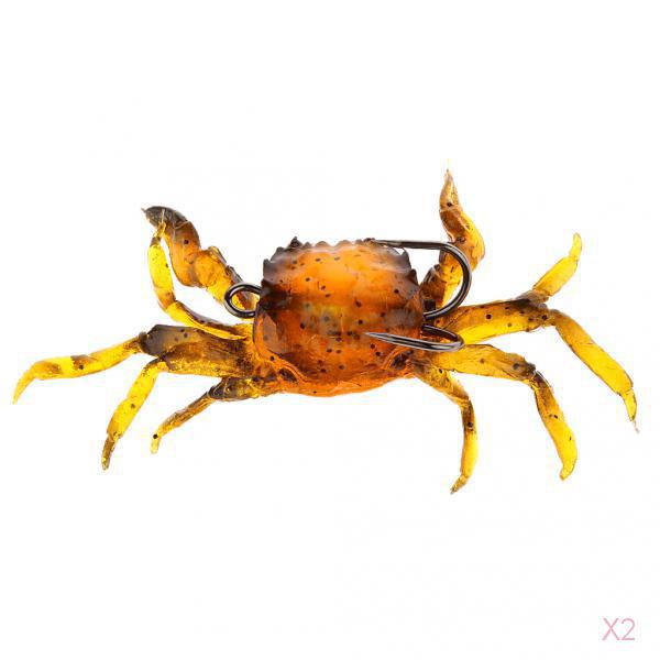 Fishing Tackle Soft Lure Crab Simulation Saltwater Hook Bait Orange