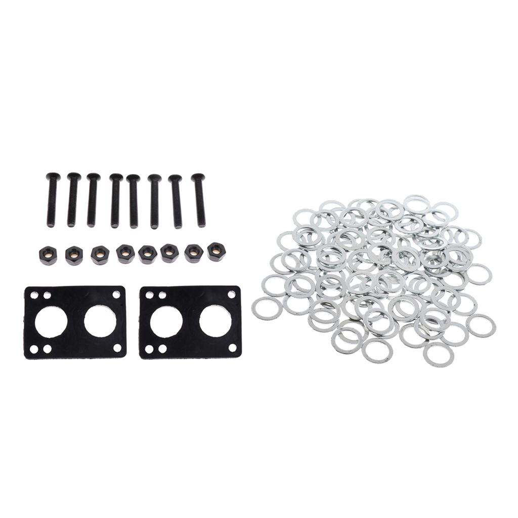 Skateboard Hardware Set Truck Speed Washers and Screws Nuts Riser Pads Set