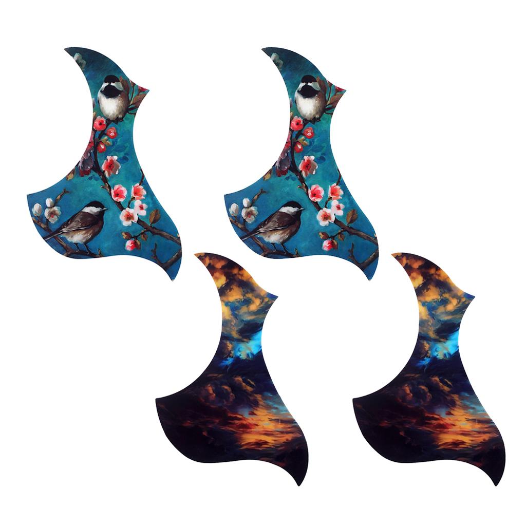 4pc Folk Acoustic Guitar Pickguard Self-adhesive Scratch Plate Parts Cloud