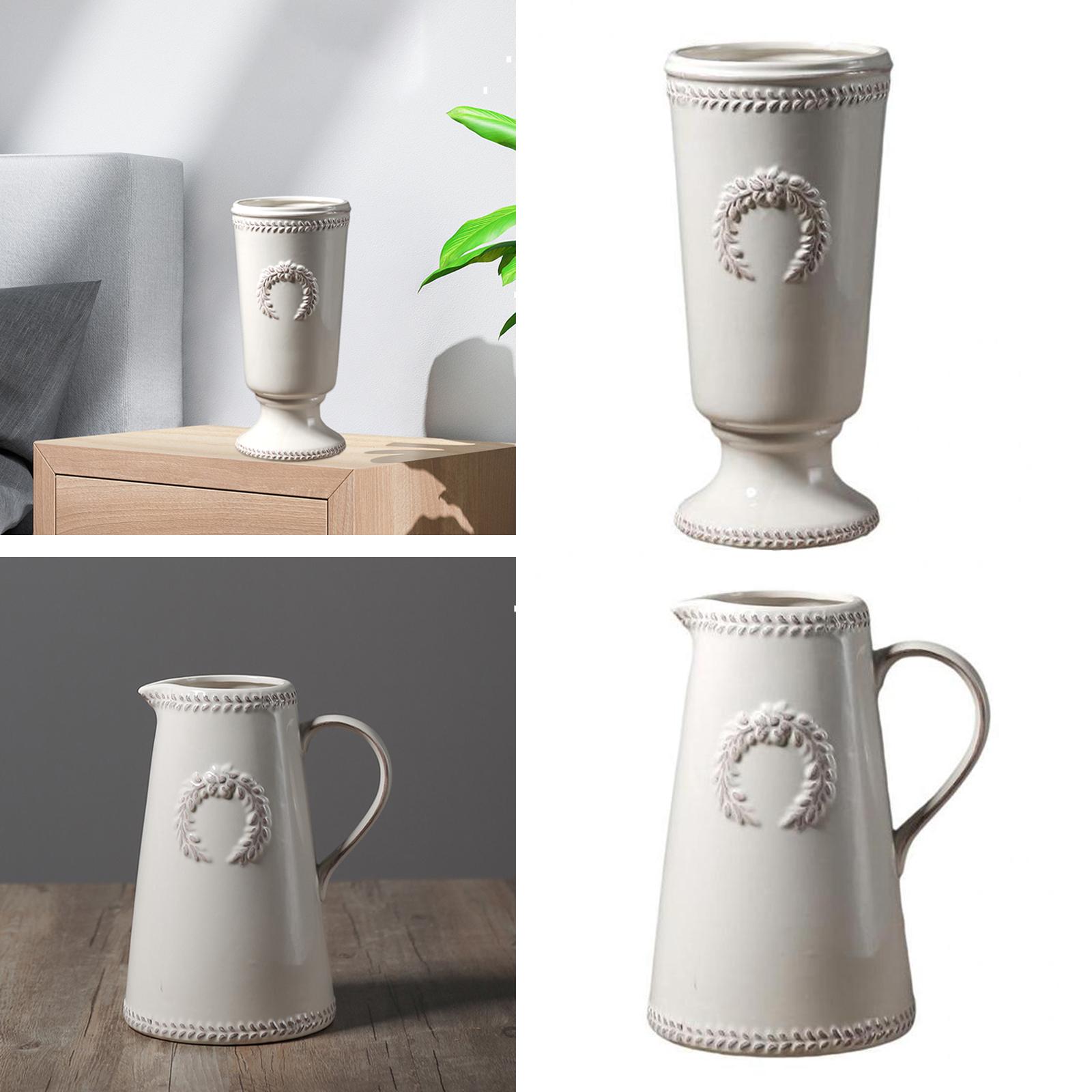 2x Vase Home Office Flower Jug Nordic Living Room Cafe Pottery  