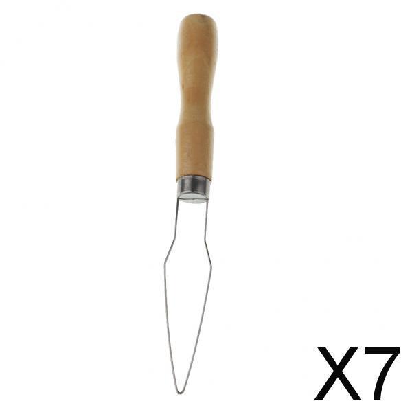 7xWooden Handle Wire Loop Needle Threader Stitch Insertion Sewing Tools