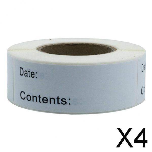 4x125pcs Freezer Refrigerator Food Storage Labels Adhesive Stickers