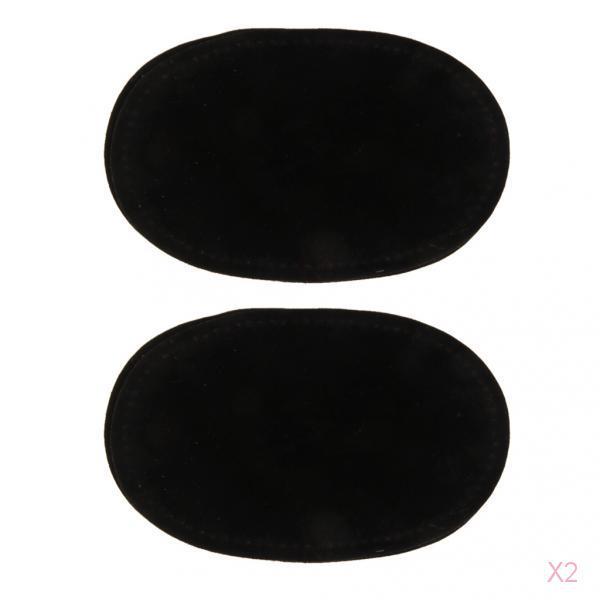 Pair of Oval Sew on Elbow Knee Patches Black
