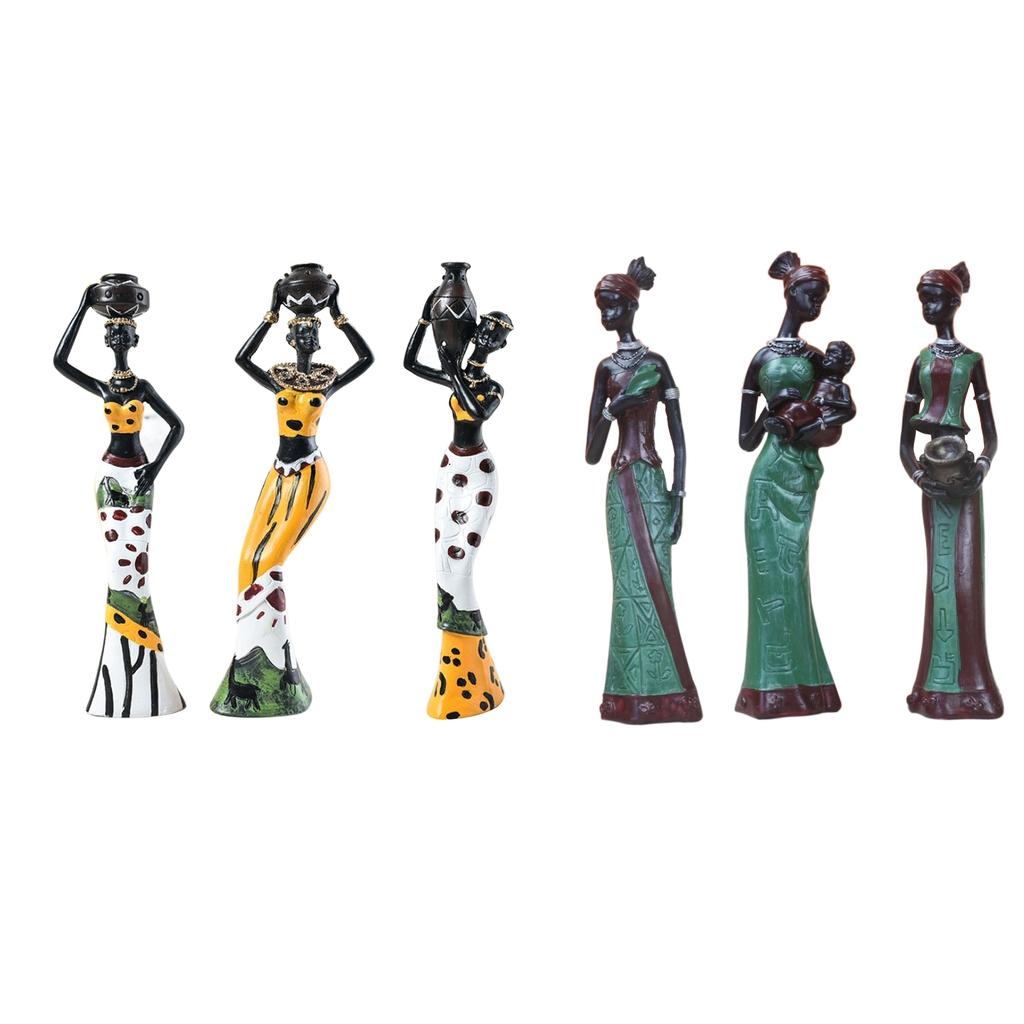 African Beauty Lady Women Ornament Figurines Figures, 7x2inch, Home