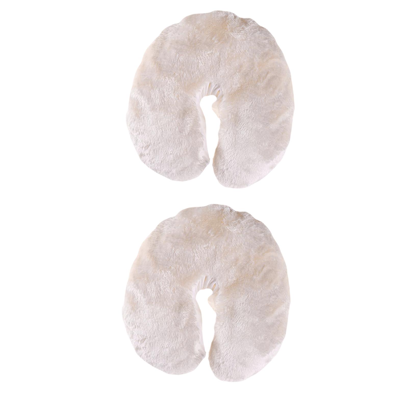 2pcs Fleece Massage Table Bed Chair Headrest Face Cradle Pillow Cover