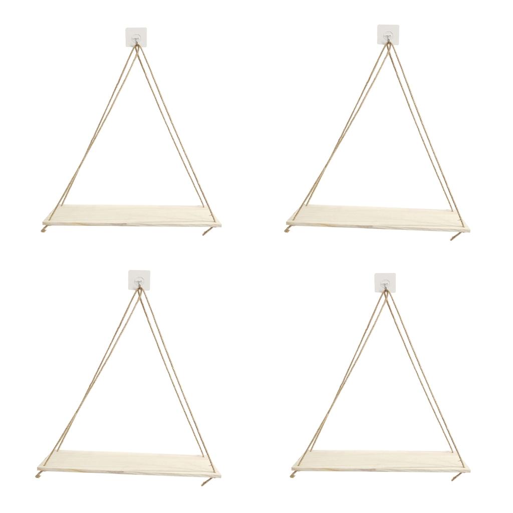 Hanging Rope Wall Mounted Shelves Plant Flower Pot Baket Stand 4Pack