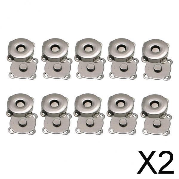 2x10 Pairs Magnetic Clasps Snaps Buttons DIY Purses Handbag Craft 14mm Black