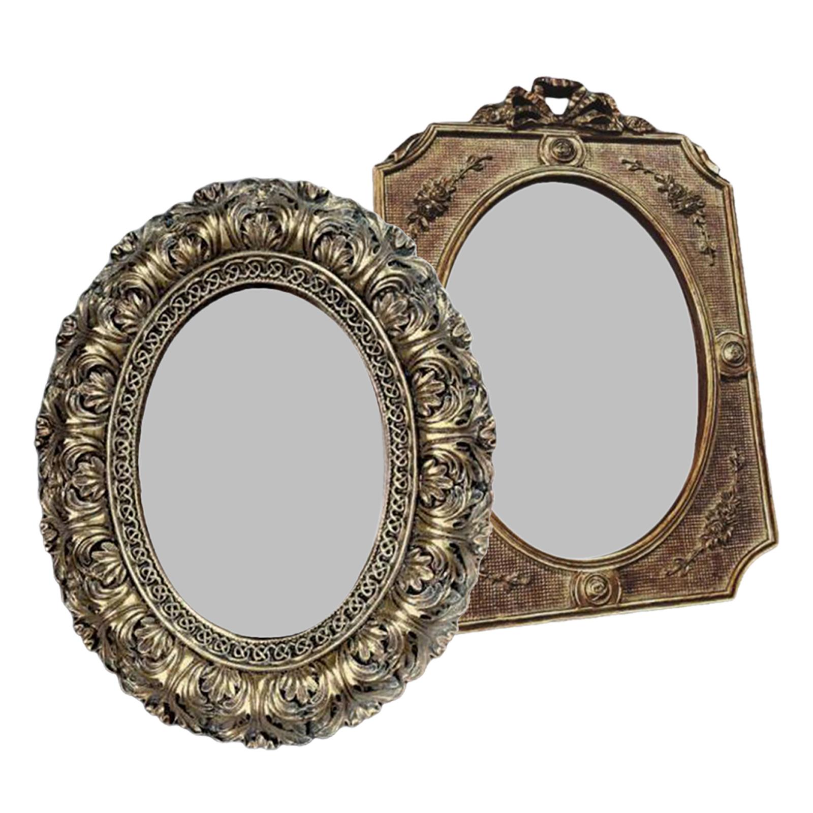 Antique Resin Picture Frame Embossed Photo Holder Bedroom Ornament 2Pcs