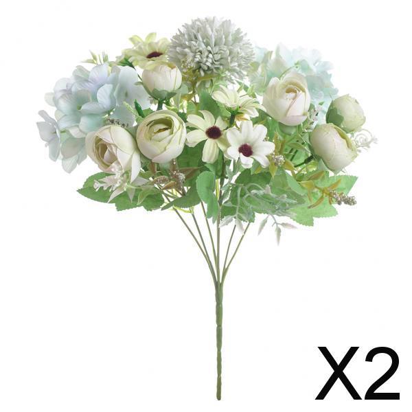 2x7 Bunches of Artifical Bracketplant Hanging Garland Art  White Green